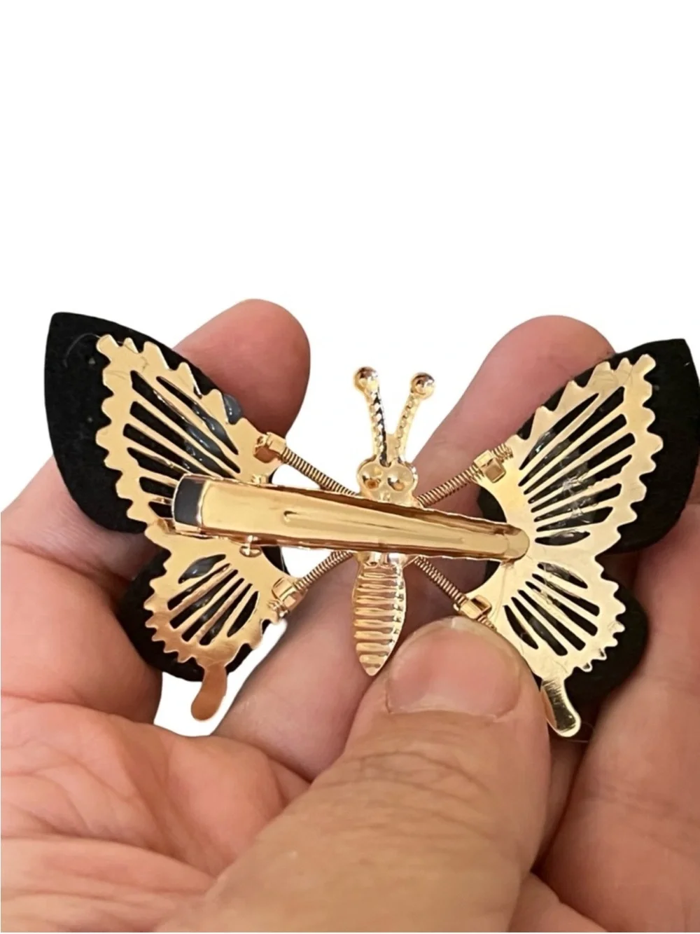 Gold-Tone Butterfly Hair Clip with Iridescent Crystal Accents FINAL PRICE DROP